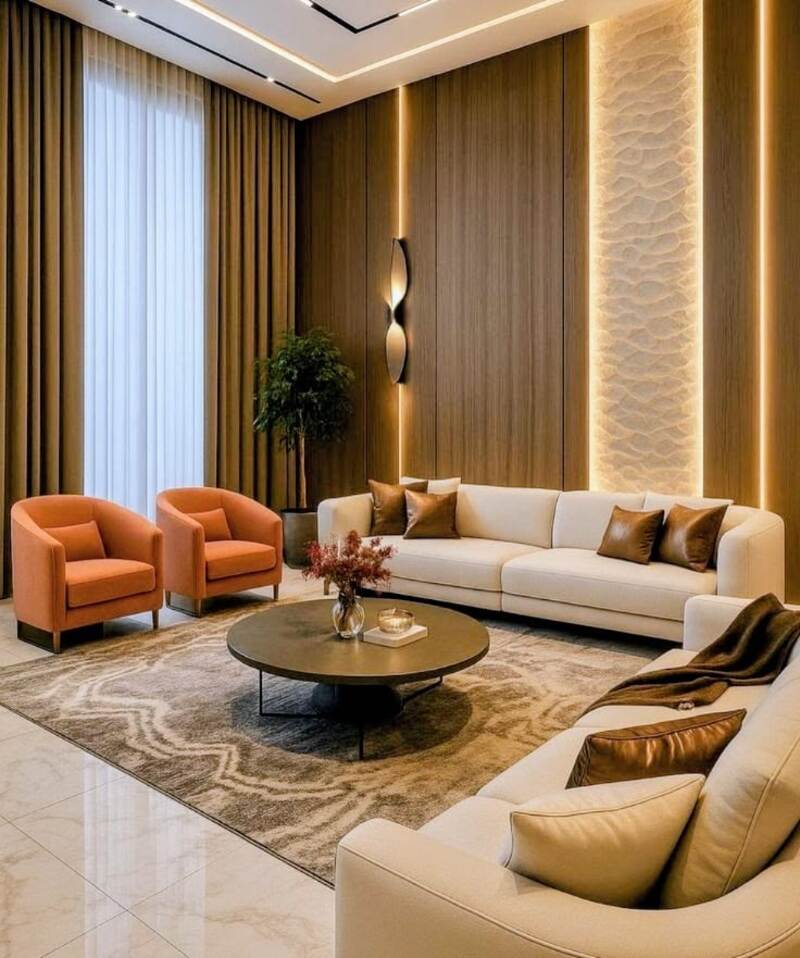 Kết hợp ánh sáng và nội thất để tôn lên vân gỗ