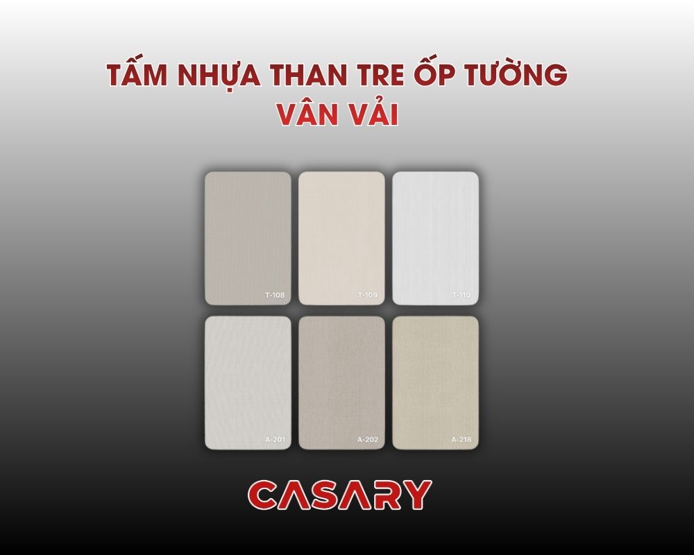 Tấm nhựa than tre ốp tường đơn sắc - vân vải