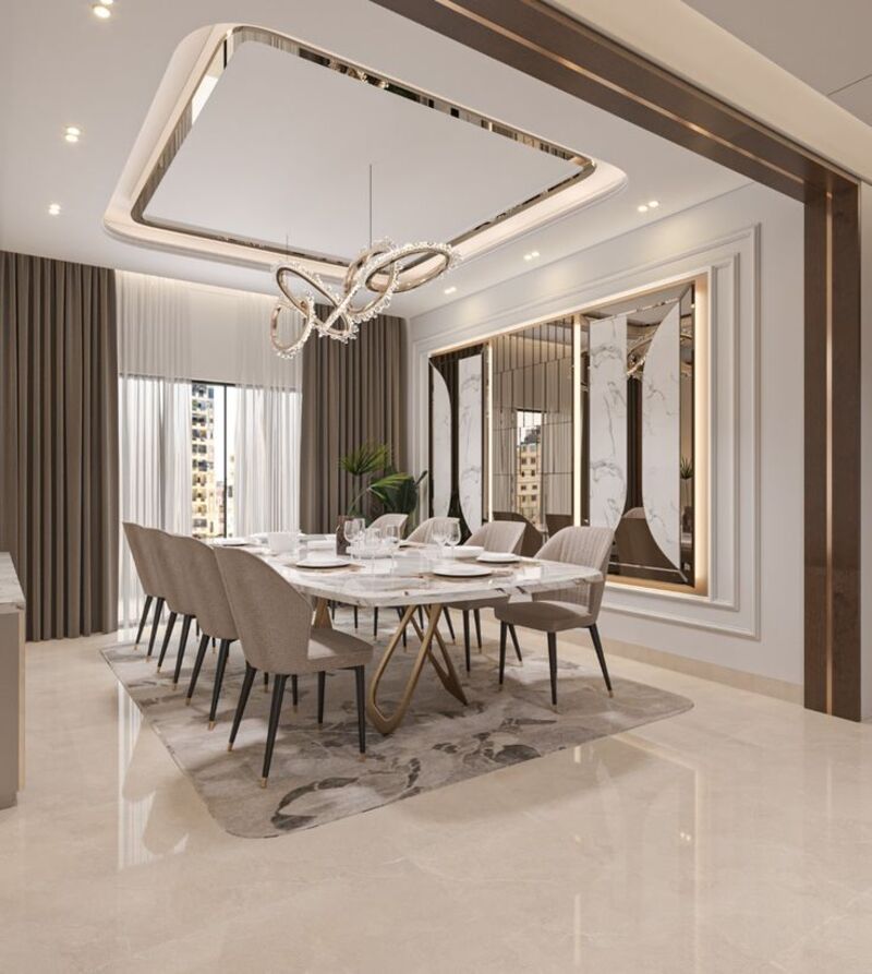 Nội thất cao cấp ứng dụng tấm ốp tráng gương dẫn đầu xu hướng