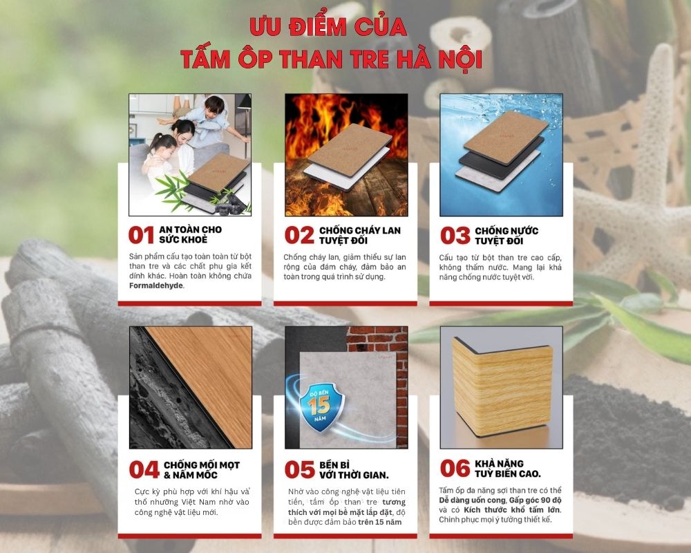 Ưu điểm của tấm ốp than tre Hà Nội