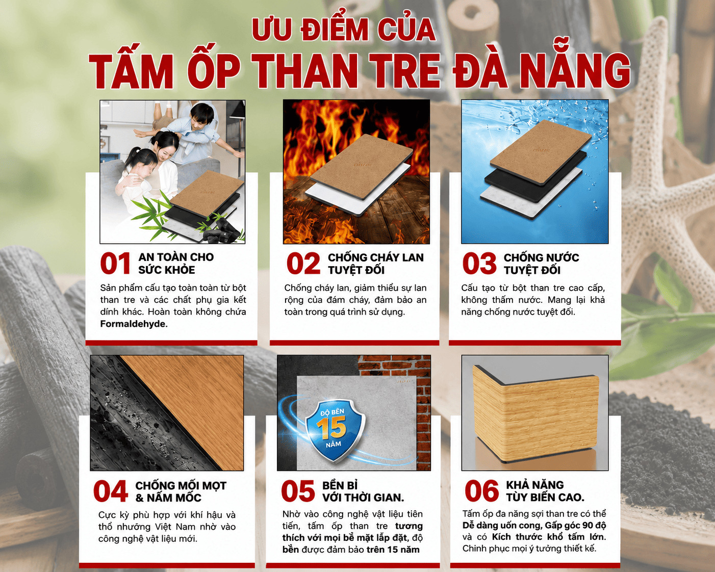 Mua tấm ốp than tre Đà Nẵng ở đâu uy tín, giá tốt? 3 Ưu điểm của tấm ốp than tre Đà Nẵng