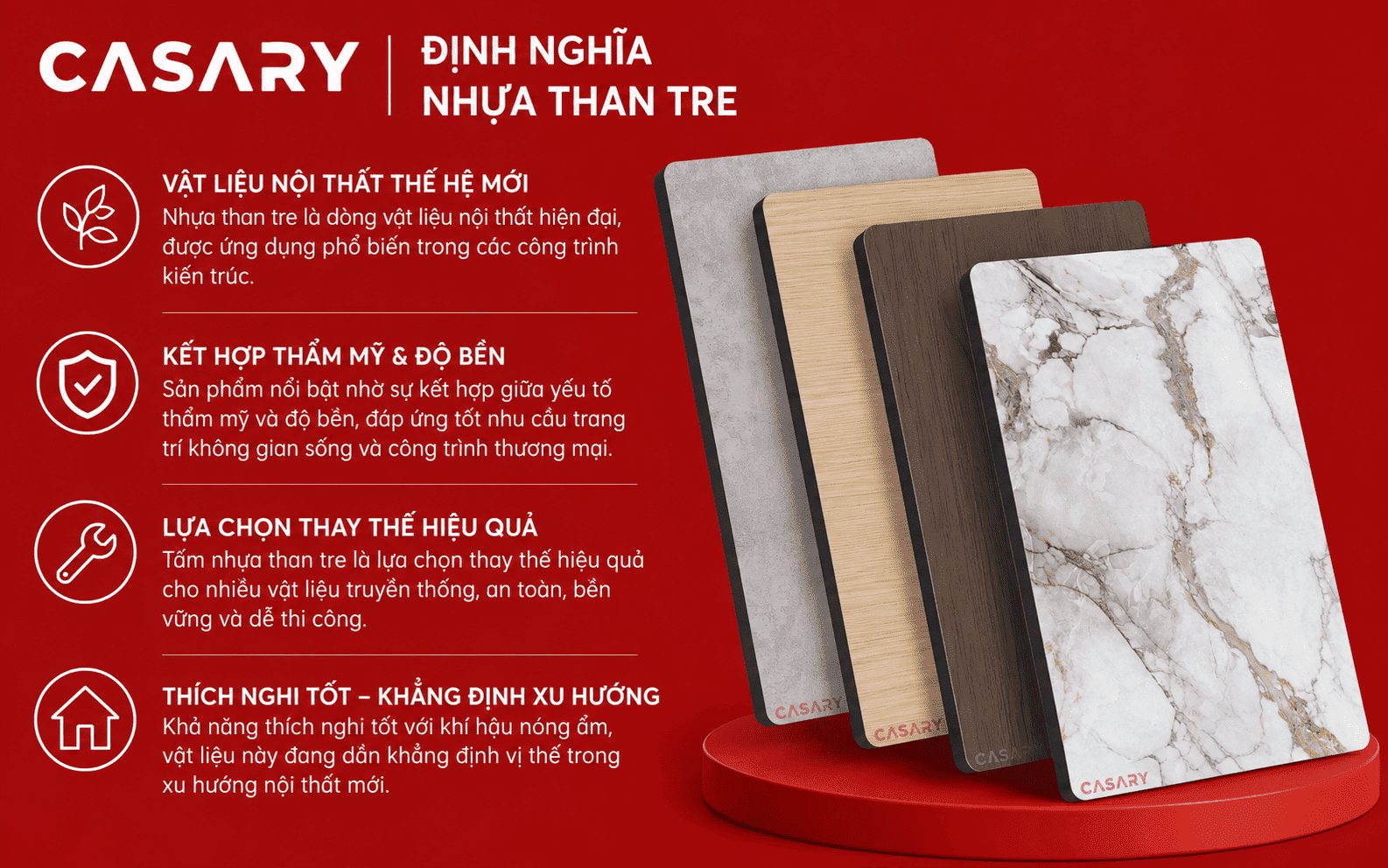 Nhựa than tre là gì? Giải pháp ứng dụng nhựa than tre trong không gian nội thất? 1 Nhựa than tre, vật liệu nội thất hiện đại