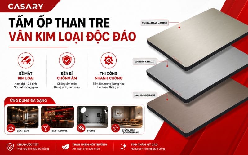 Tấm ốp than tre Đà Nẵng vân kim loại độc đáo