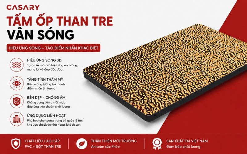Tấm ốp than tre Đà Nẵng vân sóng