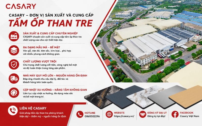 Đơn vị sản xuất và cung cấp tấm ốp than tre phòng khách uy tín