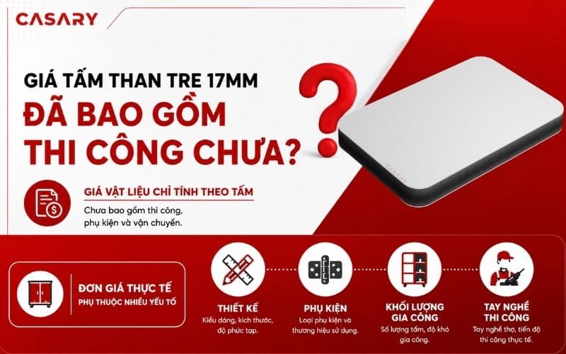 Giá tấm than tre 17mm đã bao gồm thi công chưa?