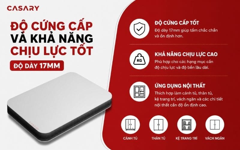 Tấm than tre 17mm có độ cứng cáp và khả năng chịu lực tốt
