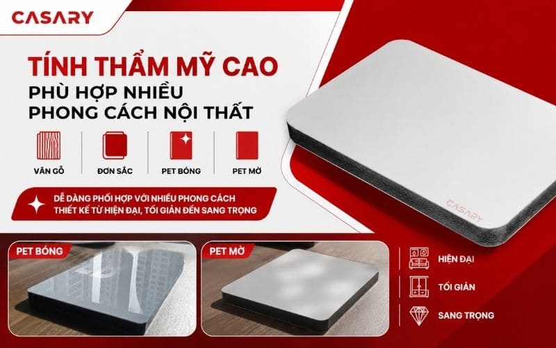 Tấm than tre 17mm có tính thẩm mỹ cao, phù hợp nhiều phong cách nội thất