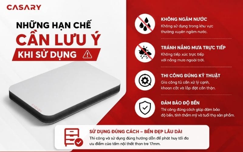 Những hạn chế cần lưu ý khi sử dụng tấm than tre 17mm