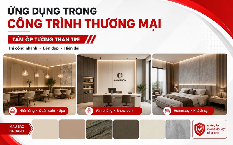 Ứng dung của tấm ốp than tre Hà Nội trong các công trình thương mại