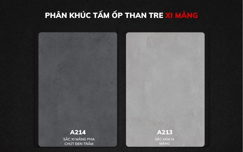 Phân khúc vân xi măng cá tính trong bảng màu tấm ốp than tre hiện đại