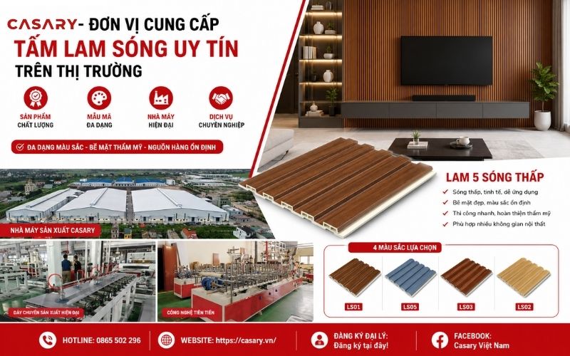 Lam 5 sóng thấp: Xu hướng ốp tường đẹp, tinh tế 2026! 14 Đơn vị cung cấp tấm lam sóng uy tín trên thị trường
