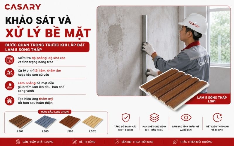 Lam 5 sóng thấp: Xu hướng ốp tường đẹp, tinh tế 2026! 8 Khảo sát và xử lý bề mặt