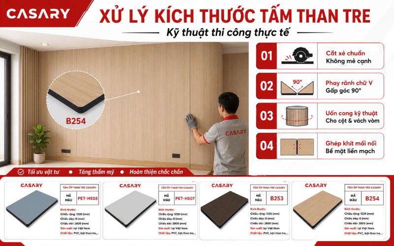 Hướng dẫn kỹ thuật xử lý kích thước tấm than tre khi thi công thực tế