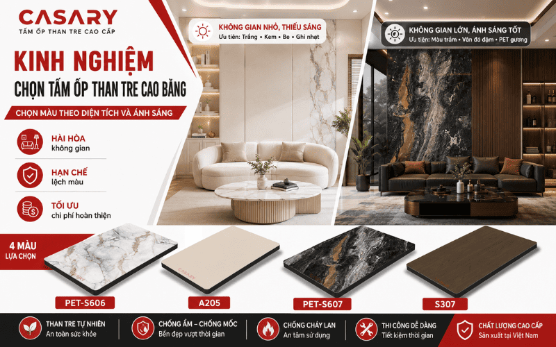 Chọn màu theo diện tích và ánh sáng