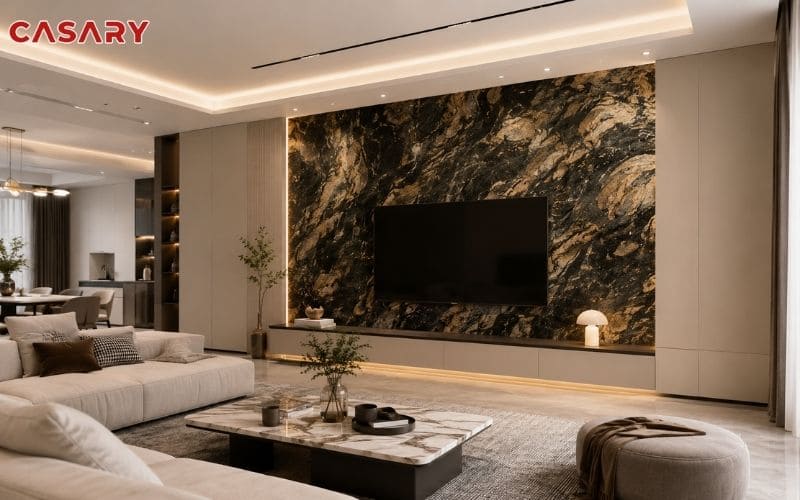Tấm ốp than tre Lâm Đồng cho phòng khách và vách tivi