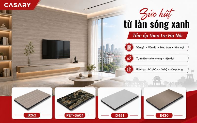 Tấm ốp than tre Casary mang đến làn sóng xanh hiện đại