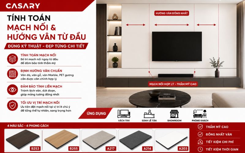 Tính toán mạch nối và hướng vân chuẩn xác ngay từ đầu