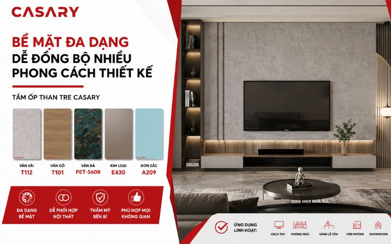 Bề mặt đa dạng phù hợp với nhiều phong cách thiết kế khác