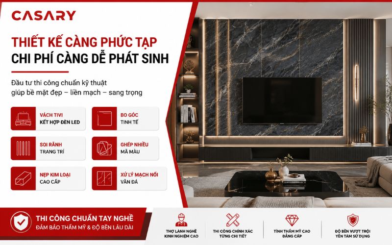 Thiết kế phức tạp đòi hỏi đội ngũ thi công tay nghề cao